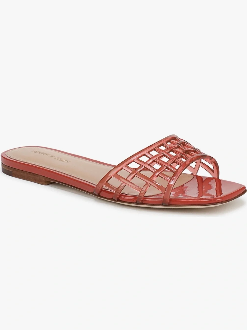 Veronica Beard Maris Woven Jelly Slide in Persimmon - Picture 2 of 10